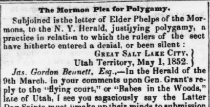 Thumbnail of Mormon plea for polygamy